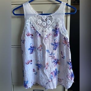 FYLO Women’s Sleeveless Top Pre-owned Size Medium Floral Design